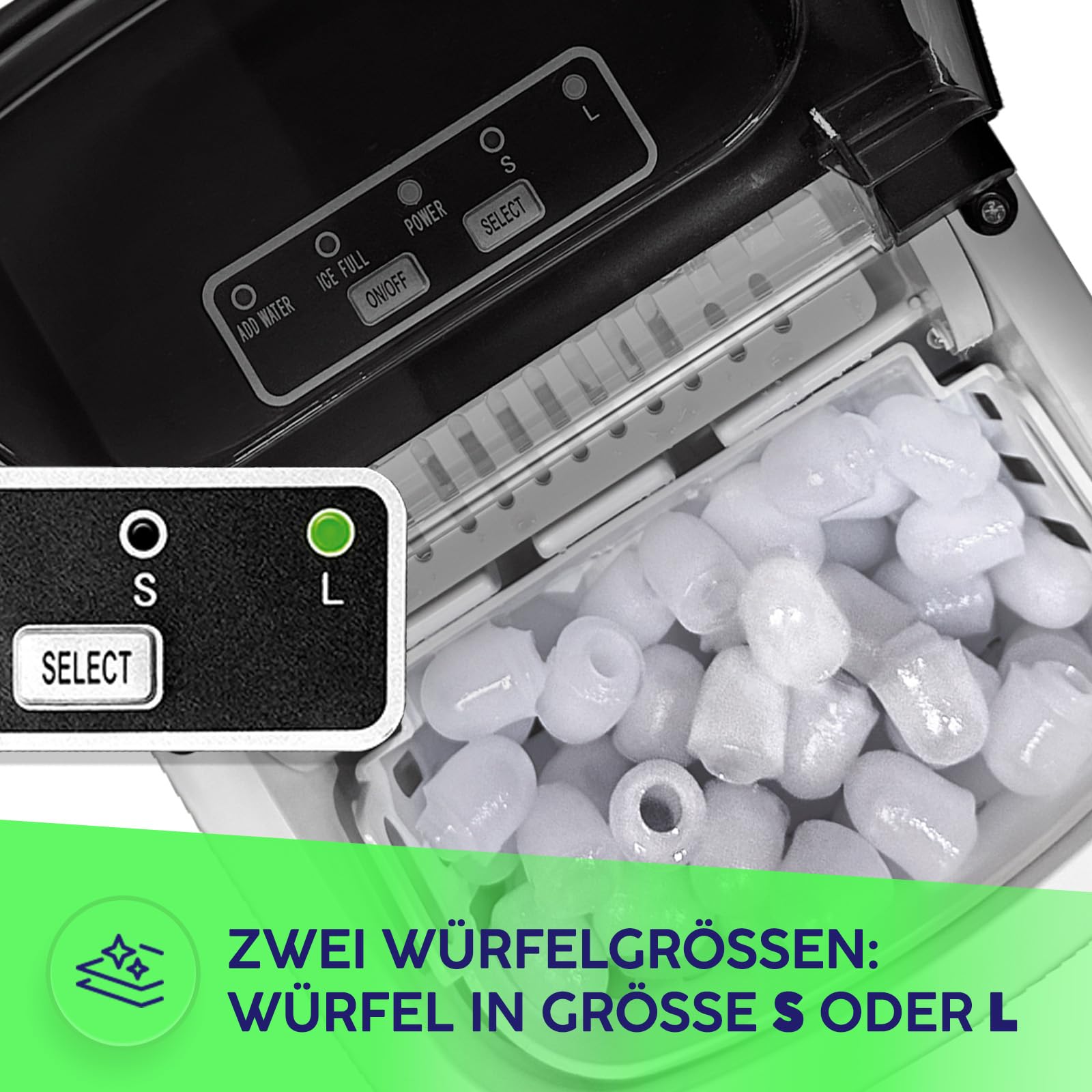MPM MKD-105 Macchina Ghiaccio 12kg/24h 2 Misure Autopulente