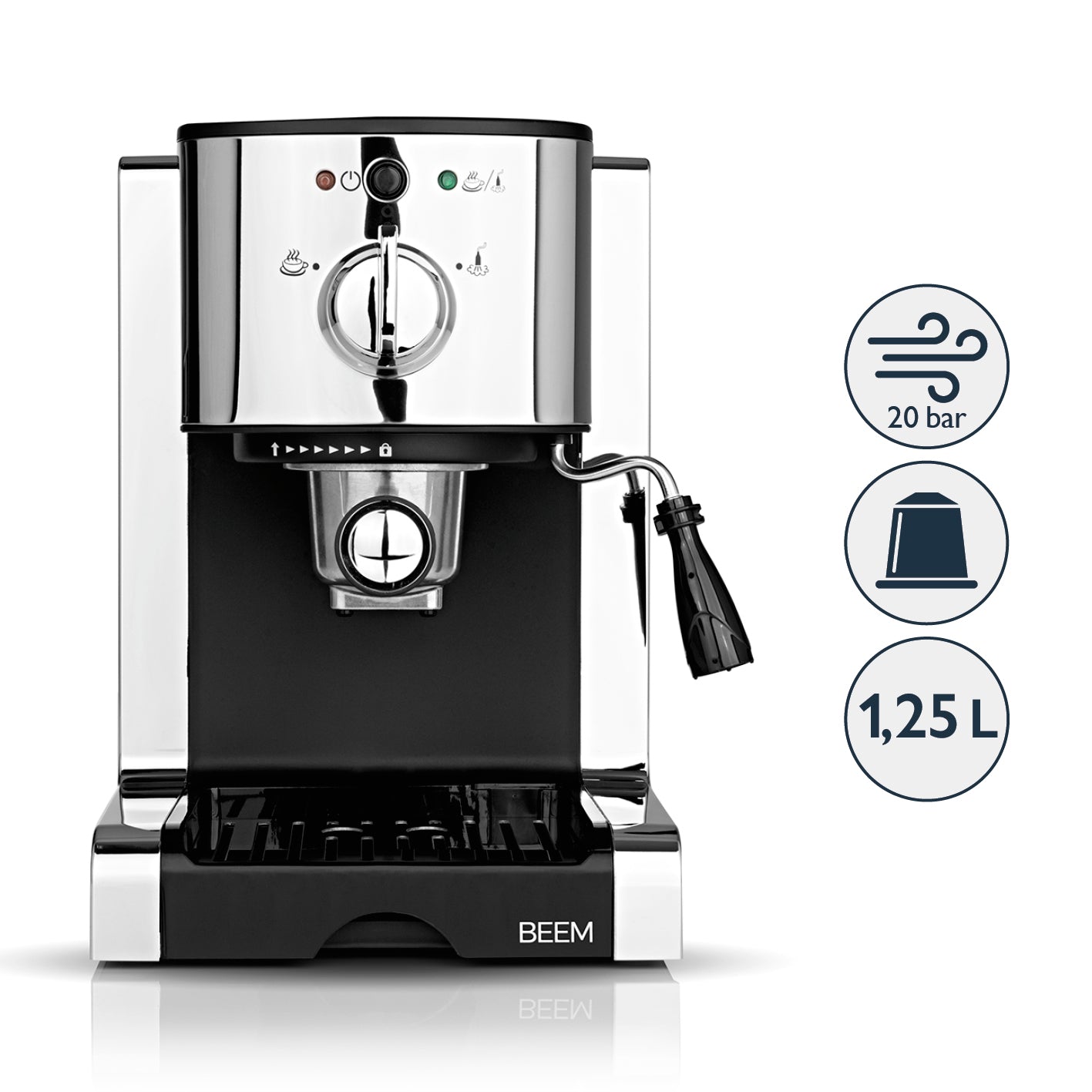 Beem Espresso-Perfect macchina espresso 20 bar 1,25 L