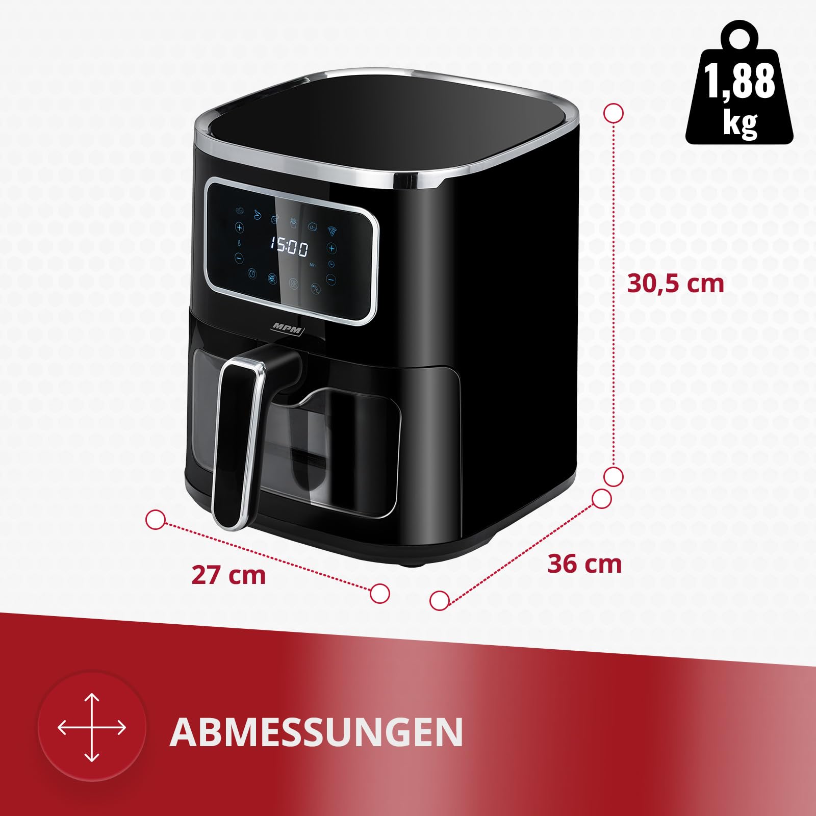 MPM MFR-09 friggitrice ad aria 5 L 1450 W
