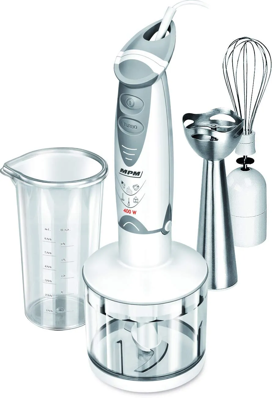 MPM MBL-03 Frullatore Immersione 400W Turbo Acciaio