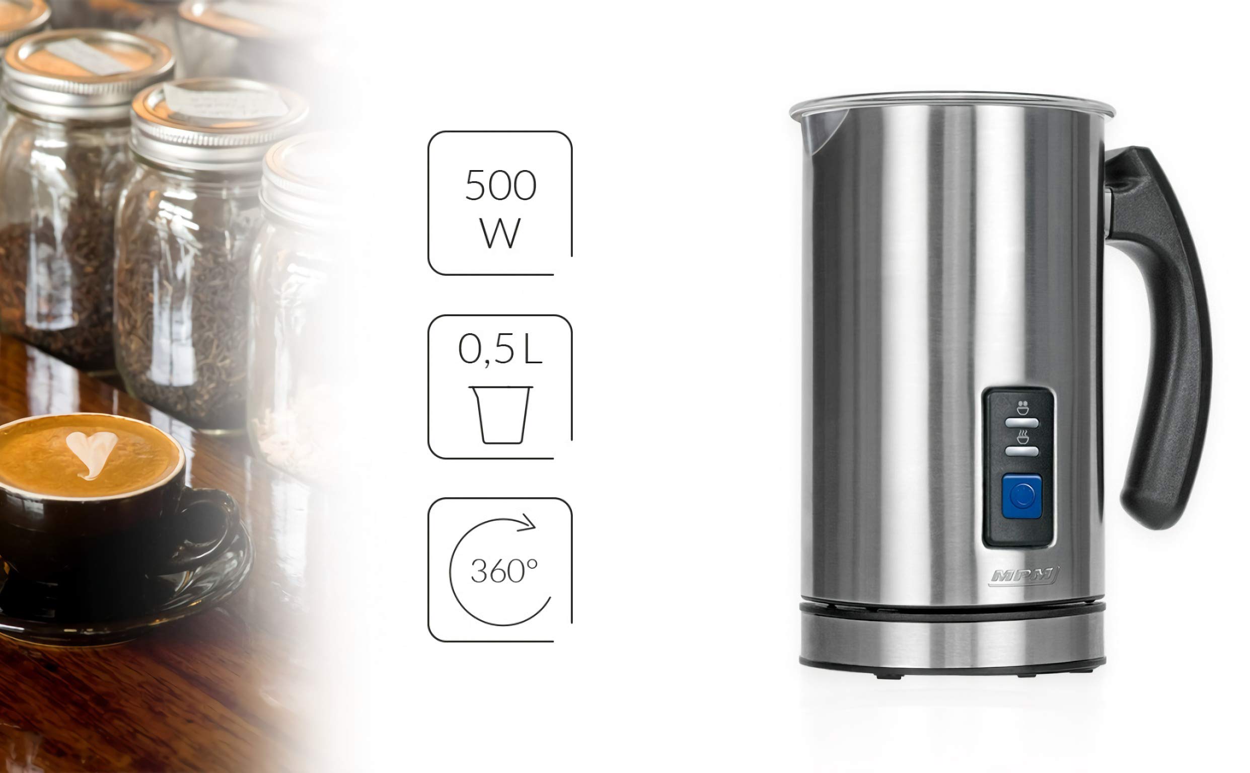 MPM MKW-03M montalatte elettrico 500 ml inox 500W