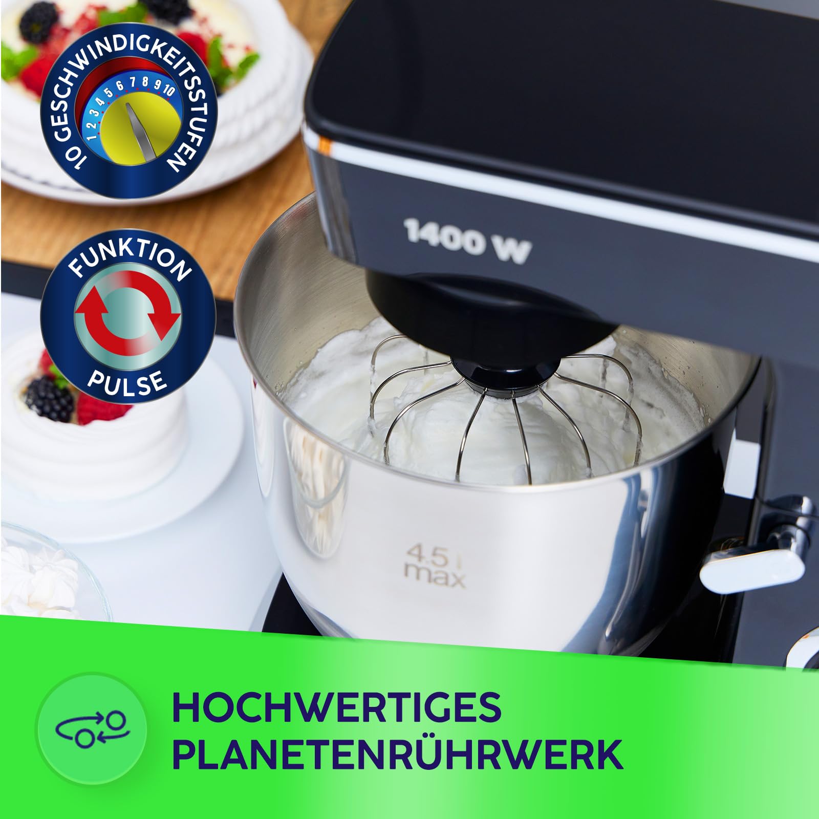 MPM MRK-25 Robot Cucina Planetario 1400W 4,5 L