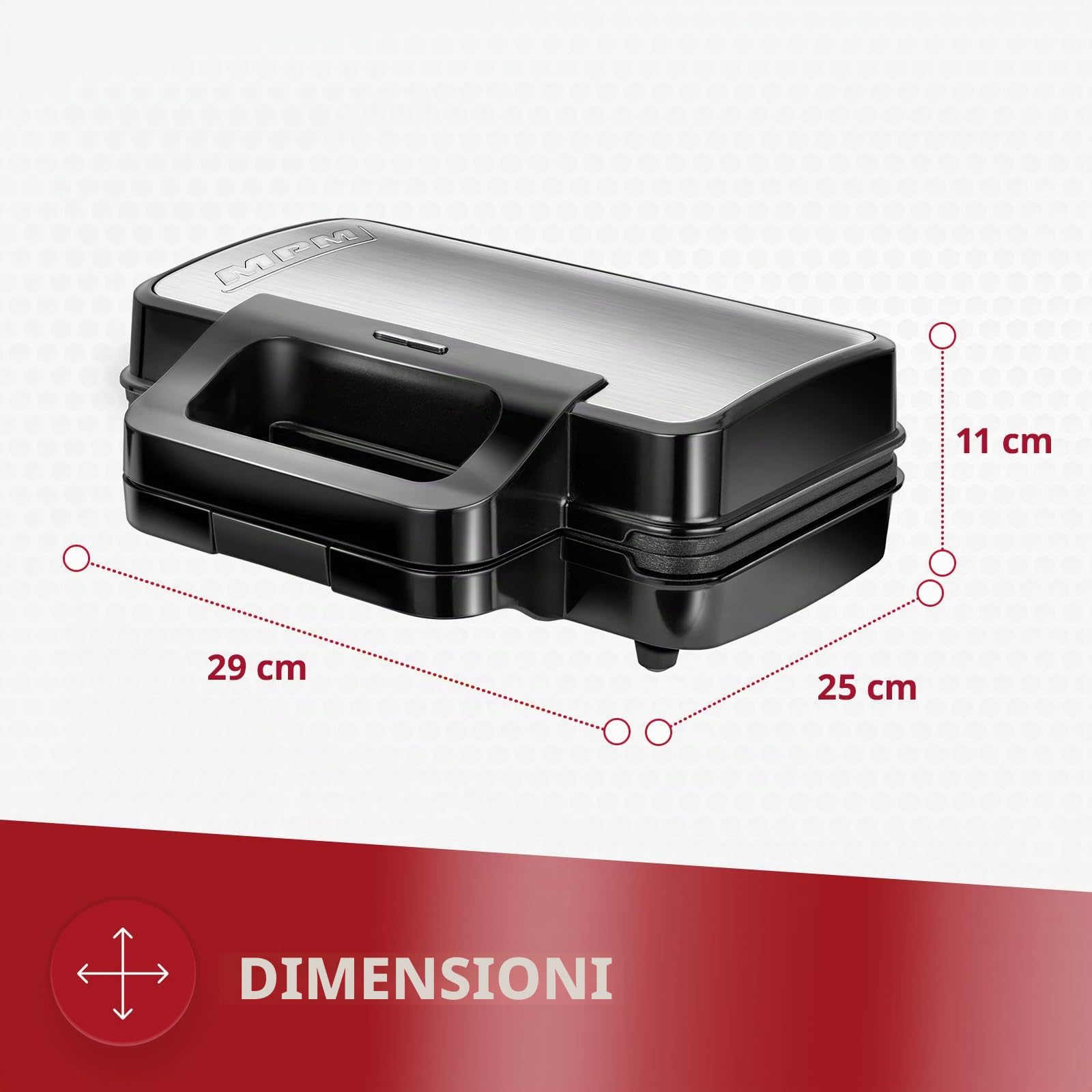 MPM MOP-43M Tostiera 3in1 Sandwich 1000W Piastre