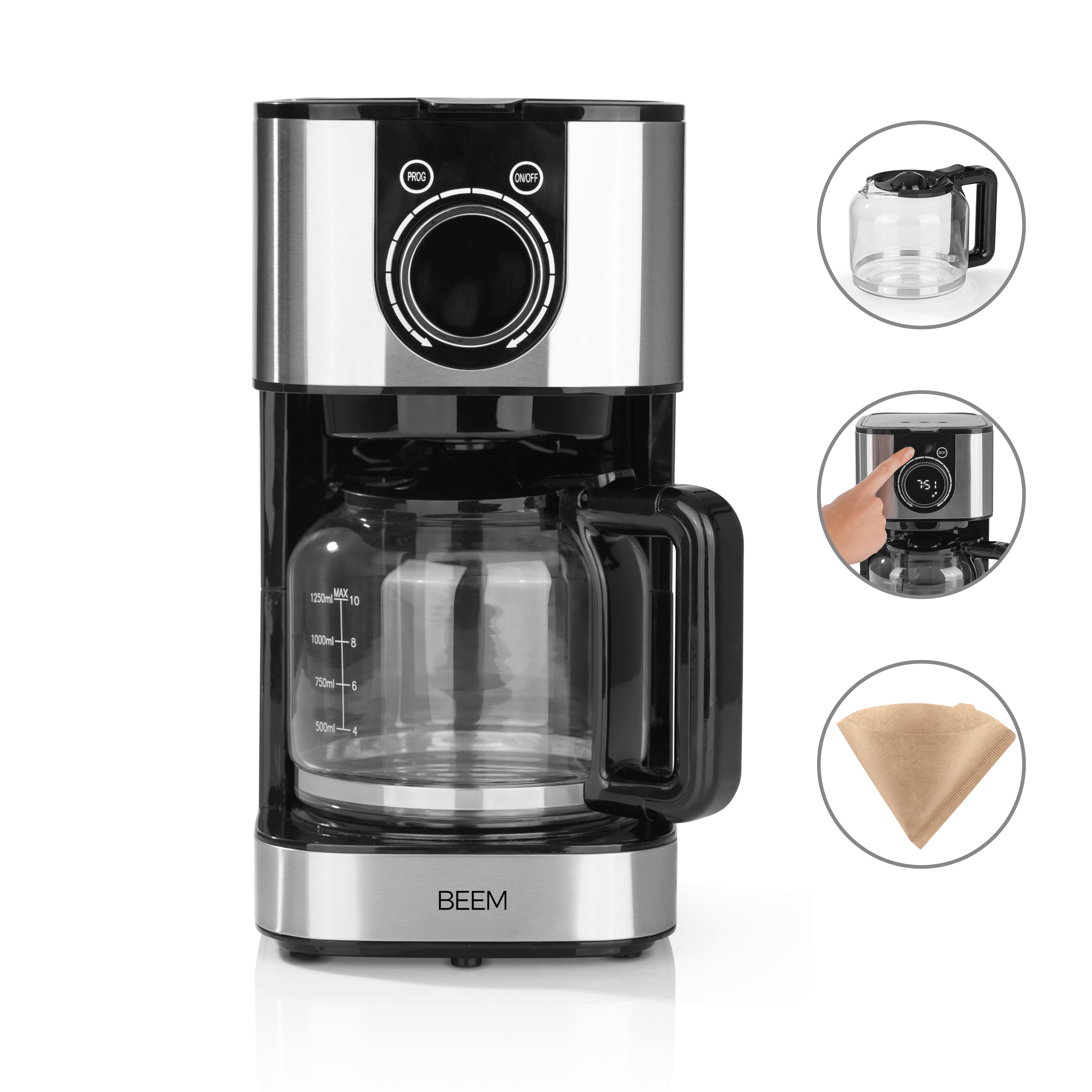 Beem Fresh-Aroma-Switch caffettiera filtro vetro 10 tazze