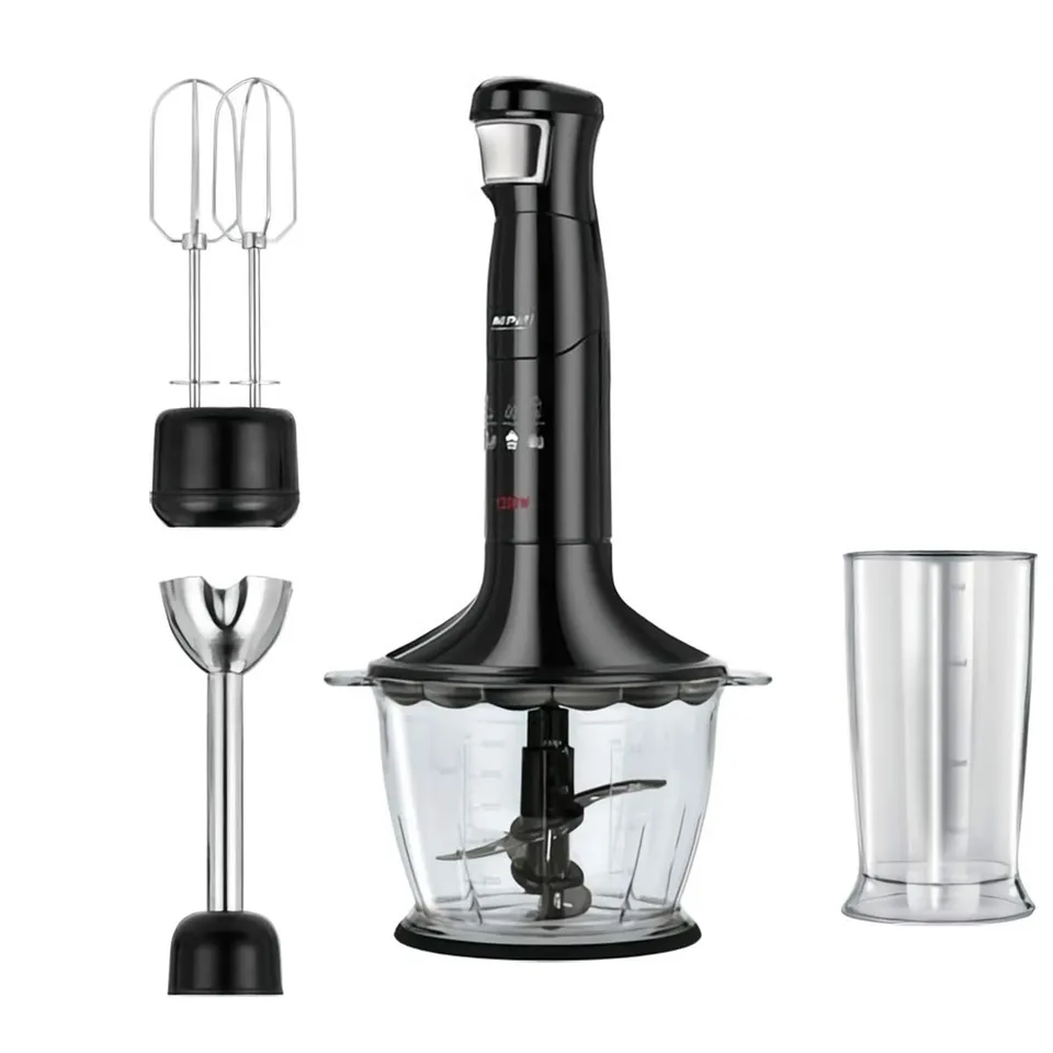 MPM MBL-29/C Frullatore Immersione 1200W Nero 3 in 1 Acciaio