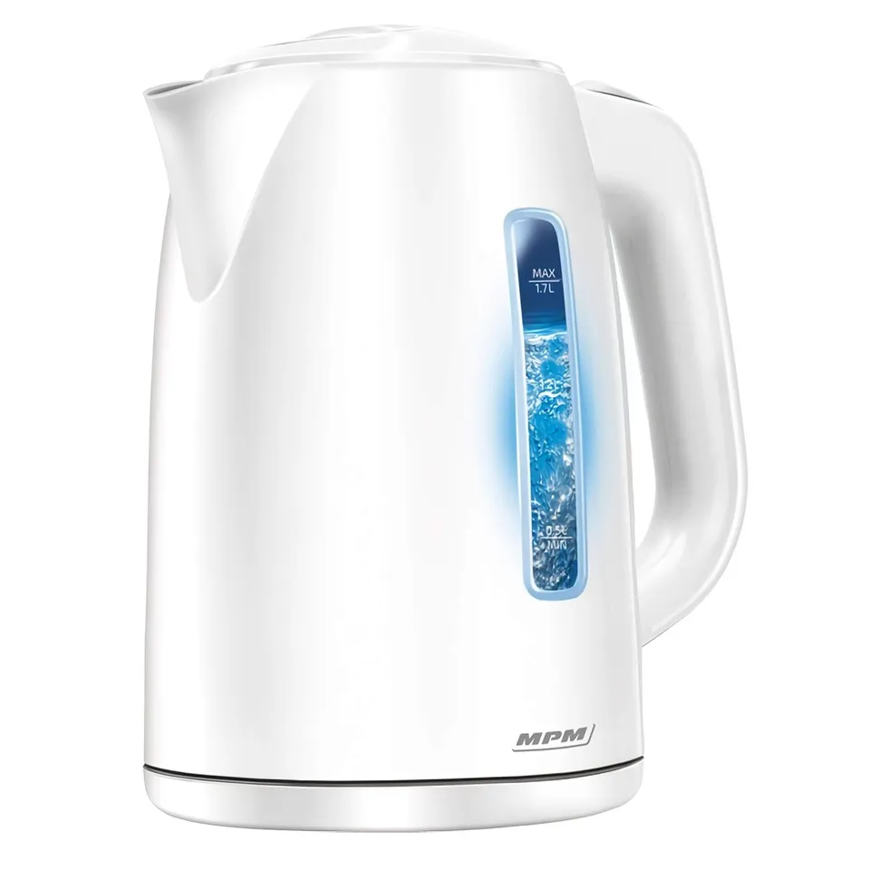 MPM MCZ-66 Bollitore Elettrico 1,7 L 2200W Bianco senza Fili