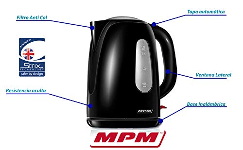 MPM MCZ-82 bollitore elettrico 1,7 L acciaio con filtro