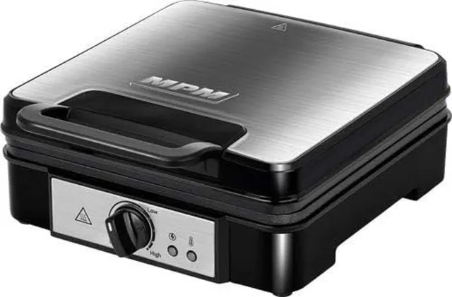 MPM MGO-36M piastra waffle 4 cialde 1200W inox nero