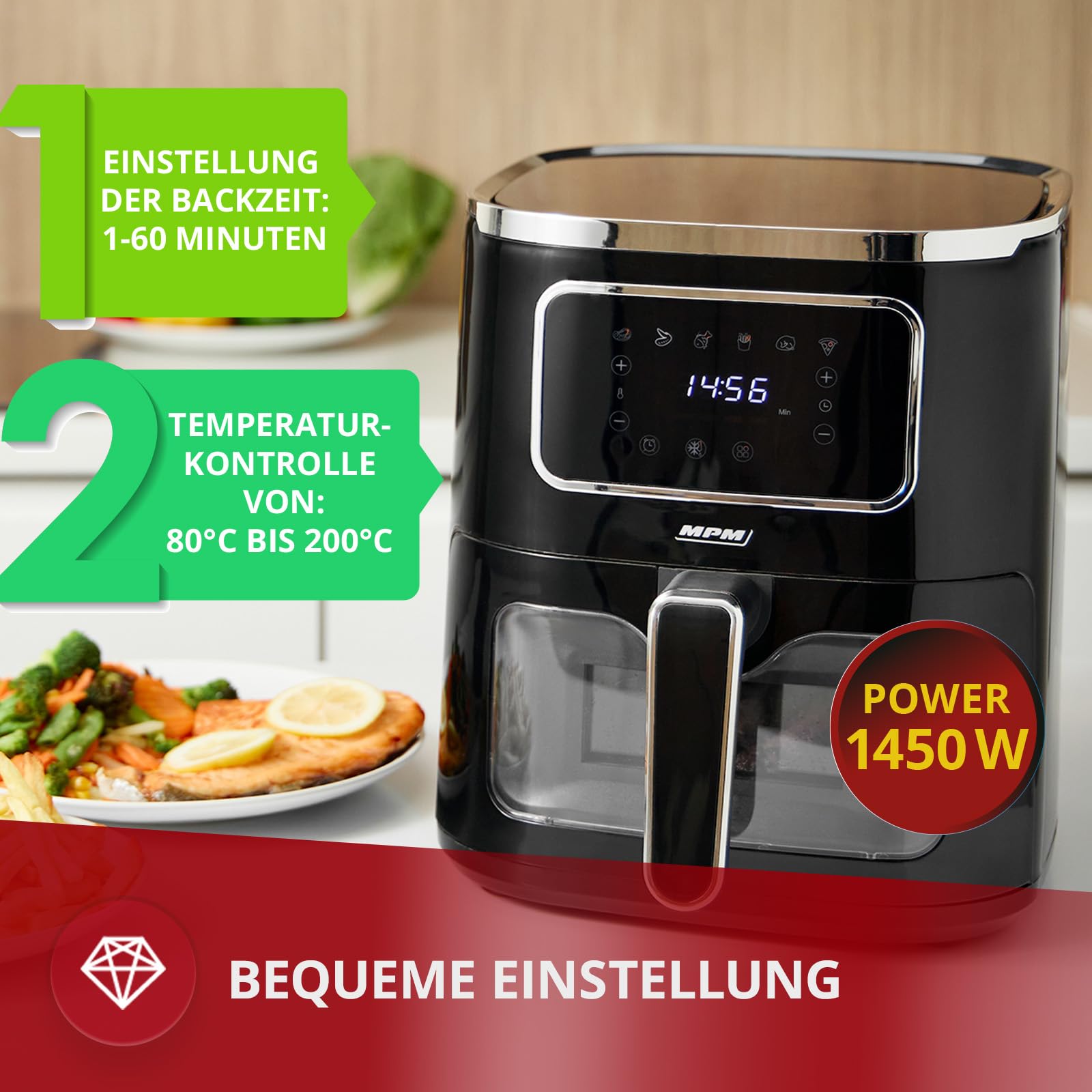 MPM MFR-09 friggitrice ad aria 5 L 1450 W
