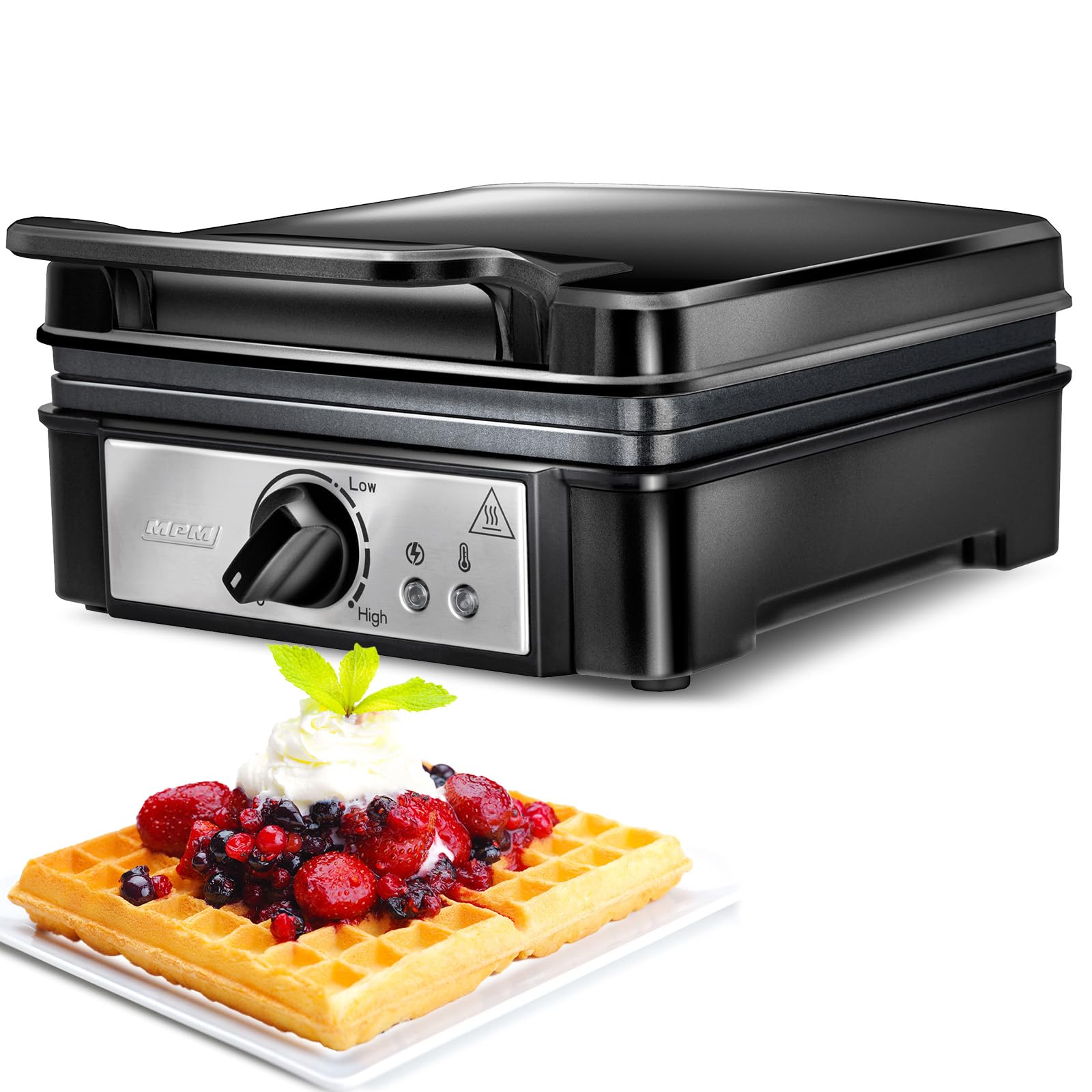 MPM MGO13 waffle maker 2 cialde belghe inox 1400W