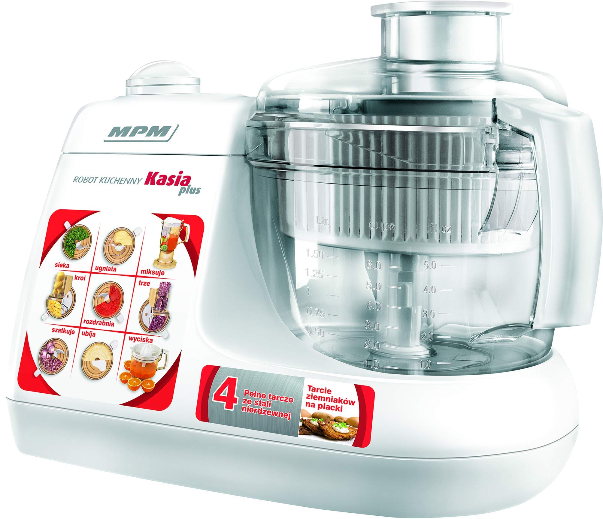 MPM MRK-11 robot cucina bianco 800W 1,5 L 8 accessori