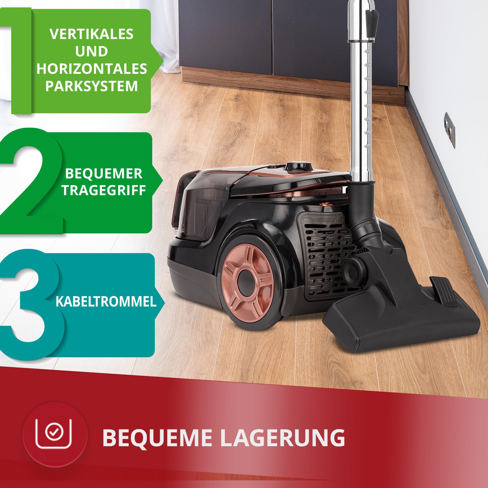 MPM MOD-25 Aspirapolvere Senza Sacco 750W 1,1L HEPA