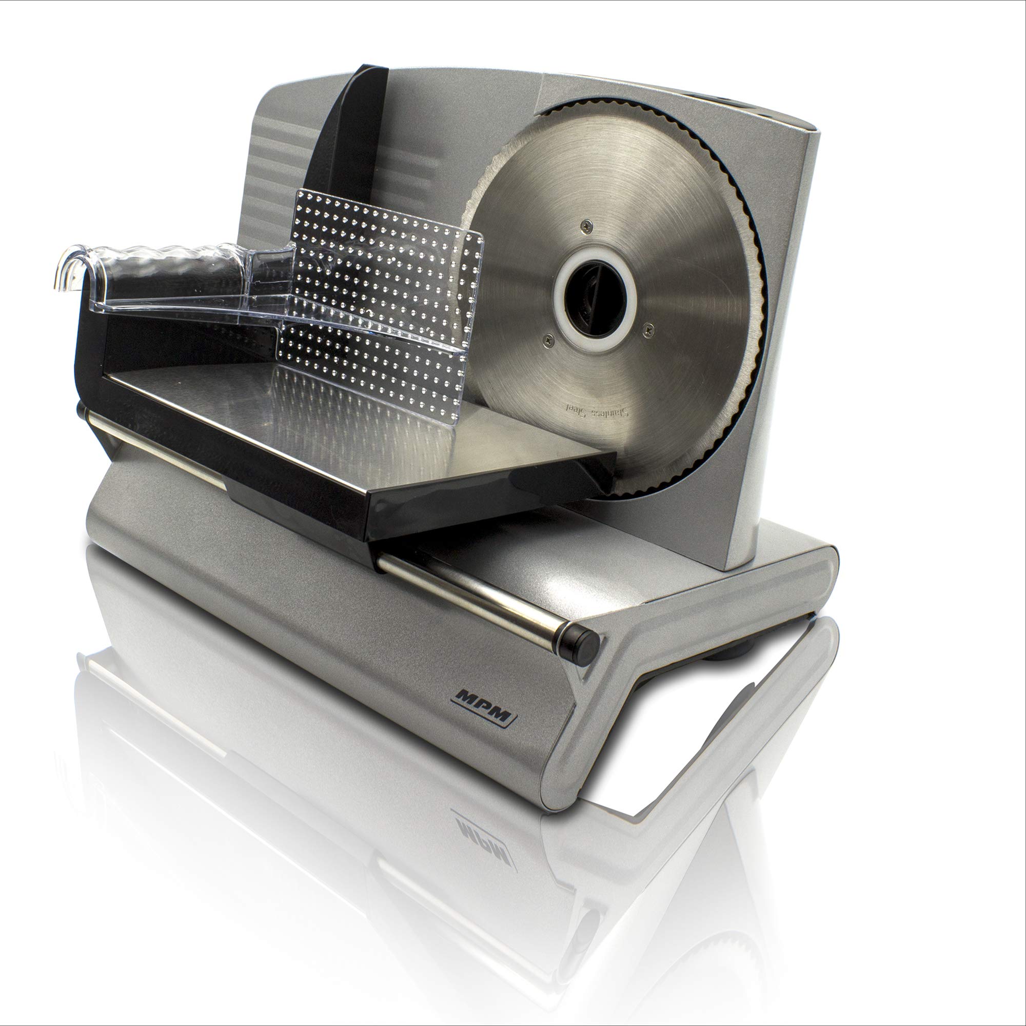 MPM MKR-02M affettatrice inox 150W lama 190mm 0-15mm