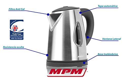MPM MCZ-74M Bollitore Elettrico 1L 2200W Acciaio