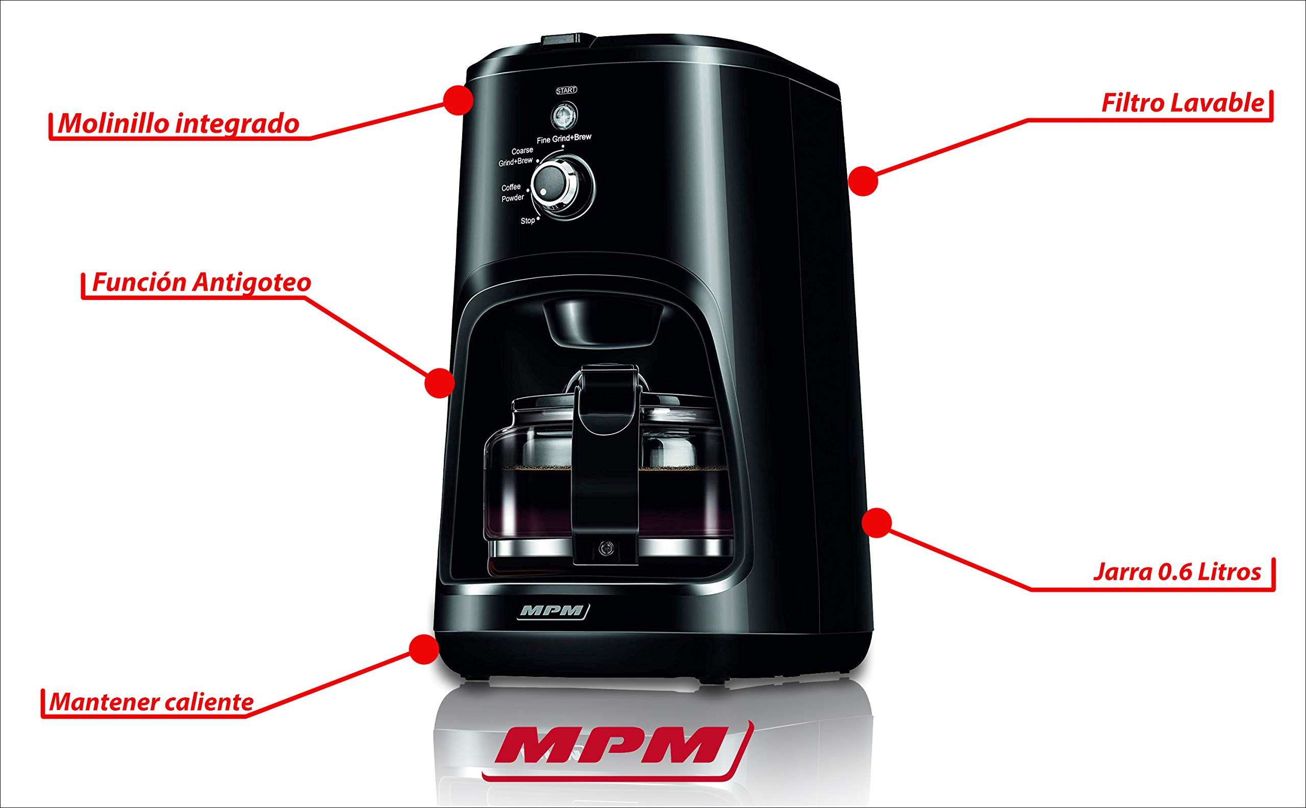 MPM MKW-04 macchina caffè americano 0,6 L 4 tazze 900 W