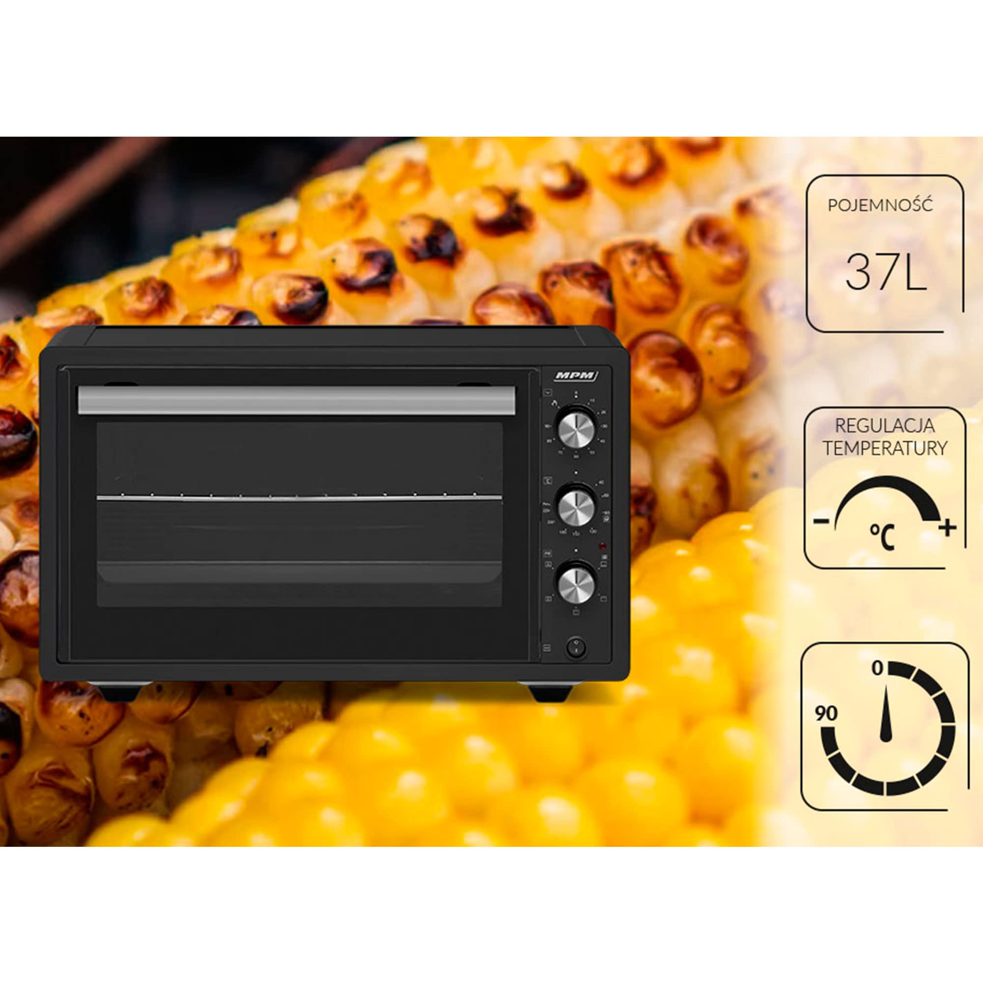 MPM MPE-10/T Forno Elettrico 37 L Nero 1650W Girarrosto