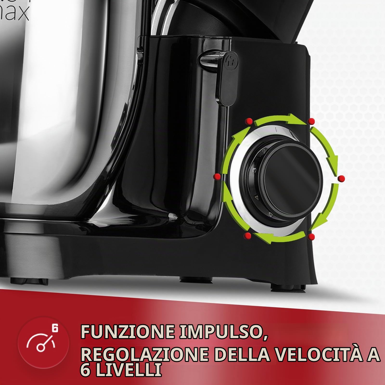 MPM MRK-19 Robot Cucina Planetaria 6,5L 2200W Acciaio