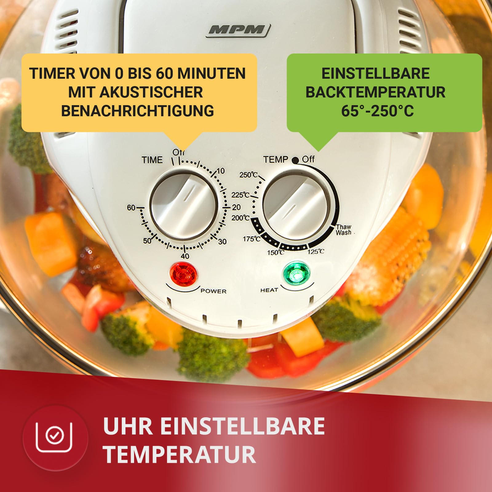 MPM MKO-01 Forno Alogeno Convezione 12 L 1400W con Timer