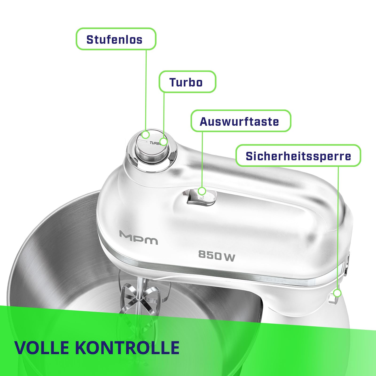 MPM MMR-26Z/B sbattitore ciotola 4,2L 850W bianco