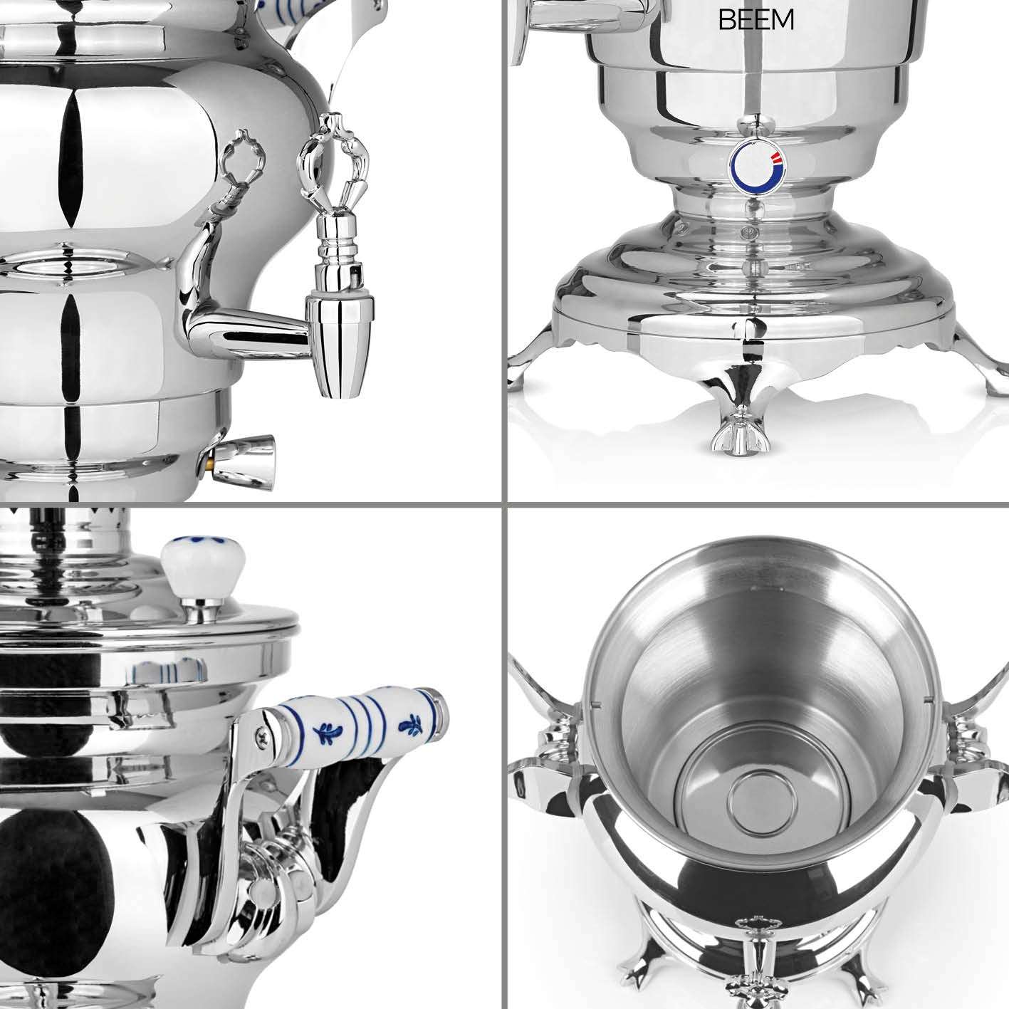 Beem Odessa samovar acciaio 3 L con teiera 1 L 1300 W