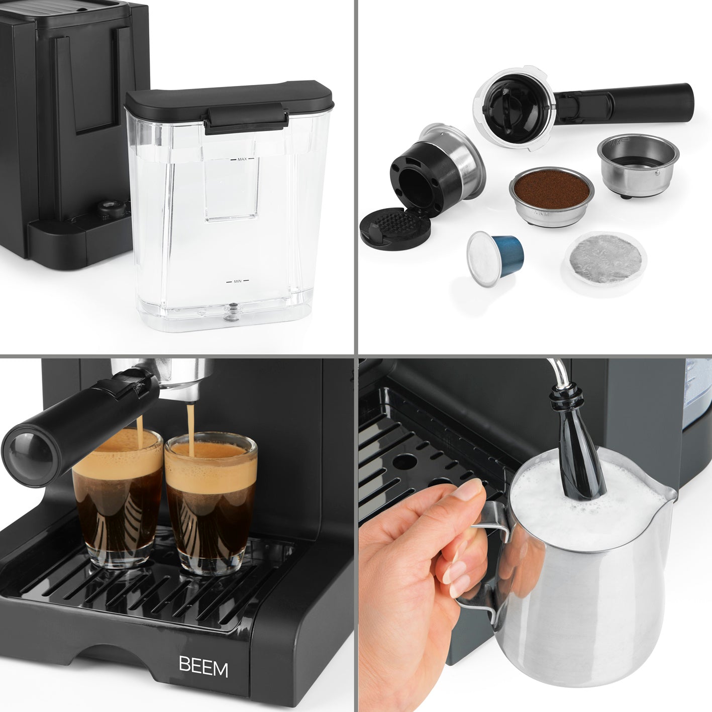 Beem Espresso-Perfect macchina espresso 20 bar con vapore
