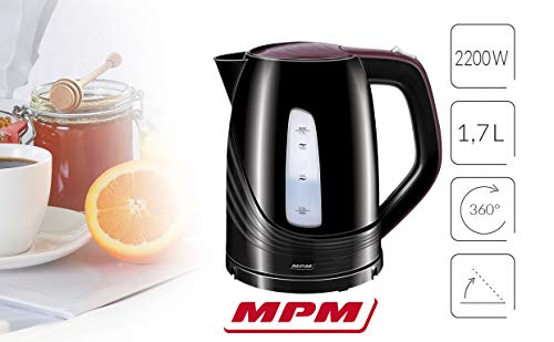MPM MCZ-67 bollitore elettrico nero 1,7 L senza BPA