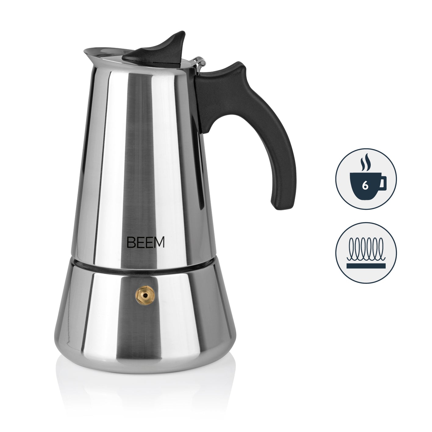 Beem Espressokocher moka acciaio 6 tazze 300 ml