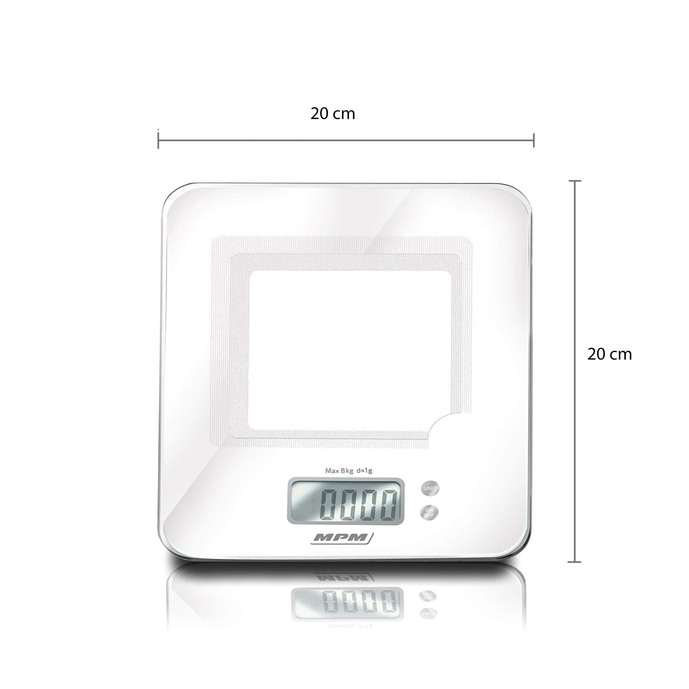 MPM MWK-03 Bilancia Cucina Digitale 8 kg Grigio
