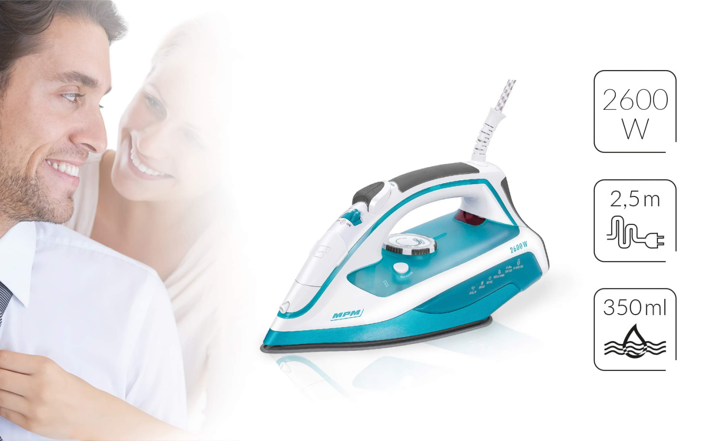 MPM MZE-15 ferro da stiro a vapore ceramica 2600W
