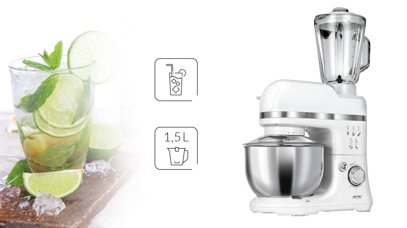 MPM MRK-15 Robot da Cucina 3 in 1 1200W con Tritacarne