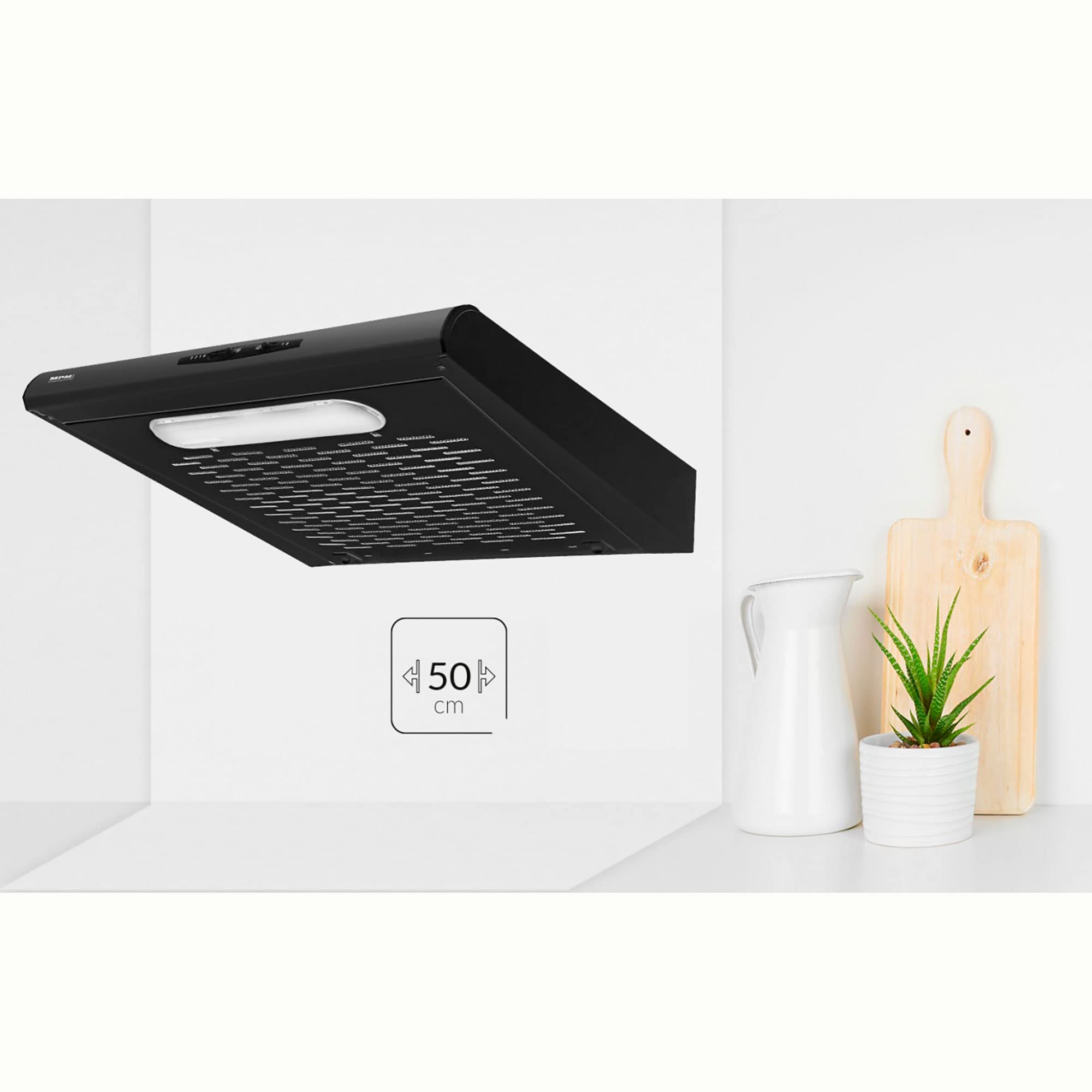 MPM 51-PX-72 Cappa Sottopensile 50cm Nero 175m3/h LED
