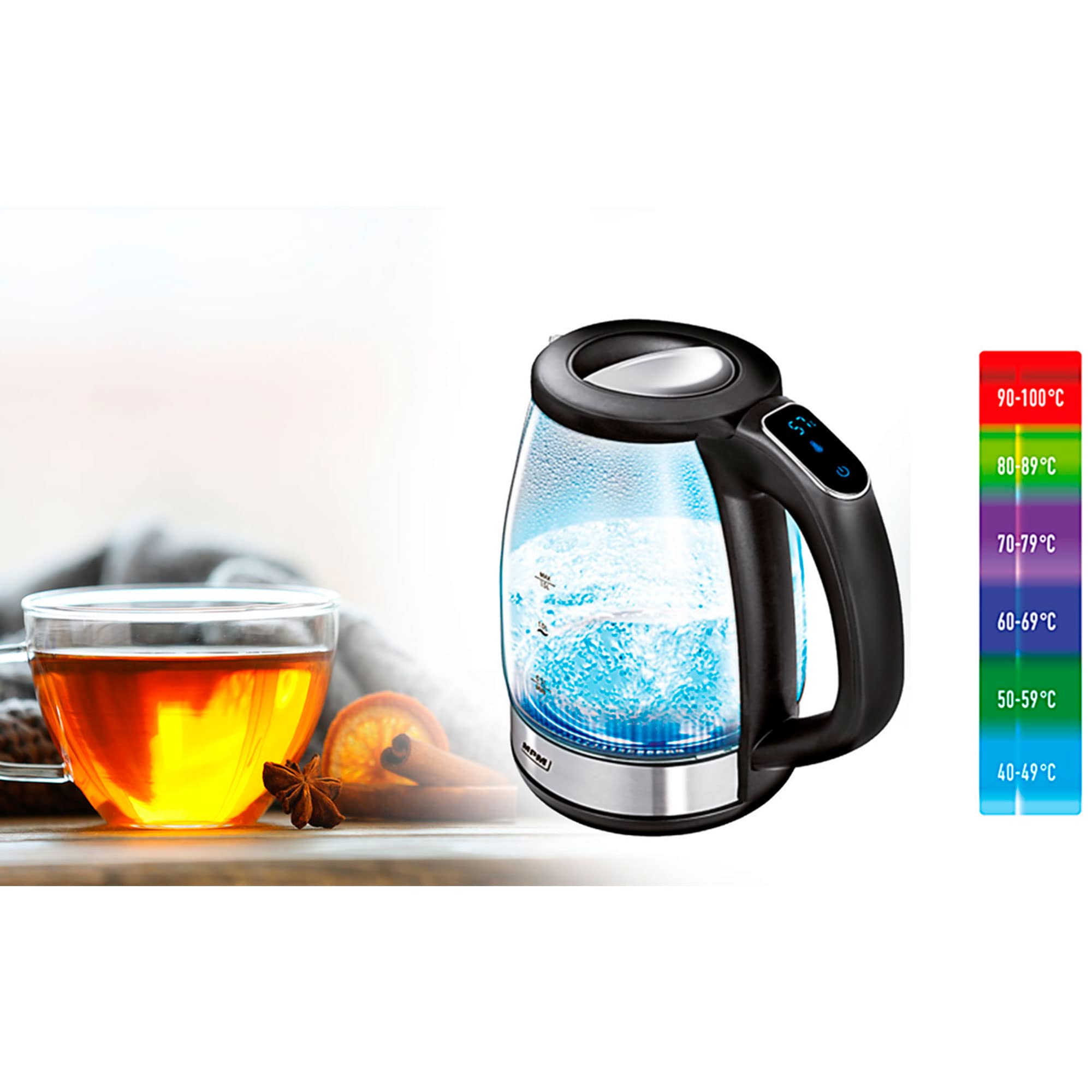 MPM MCZ-100 Bollitore Vetro 1,5 L 2200W Temperatura