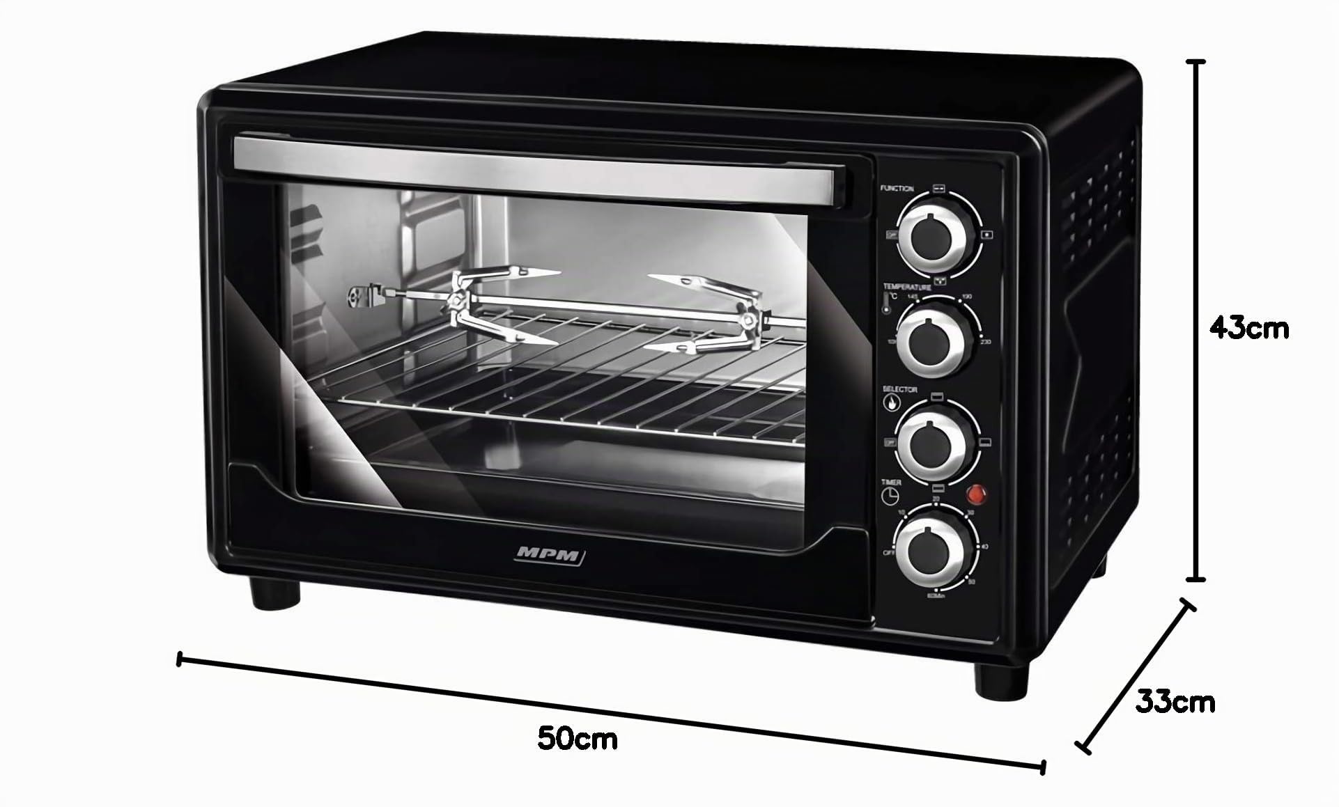 MPM MPE-07T Forno Elettrico Ventilato 45 L Nero 2000W