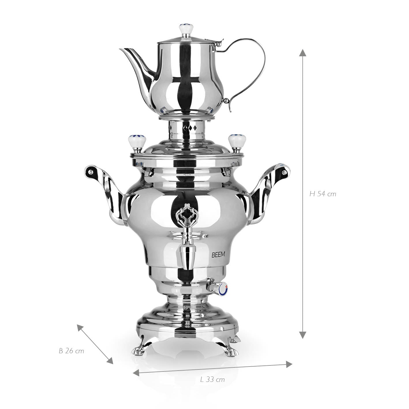 Beem Odessa samovar acciaio 3 L con teiera 1 L 1300 W