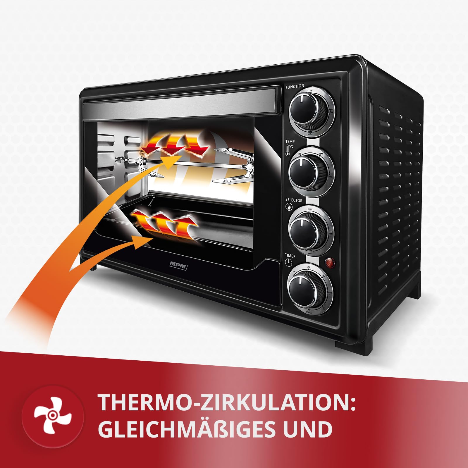 MPM MPE-05/T mini forno 32 L 1600W girarrosto nero