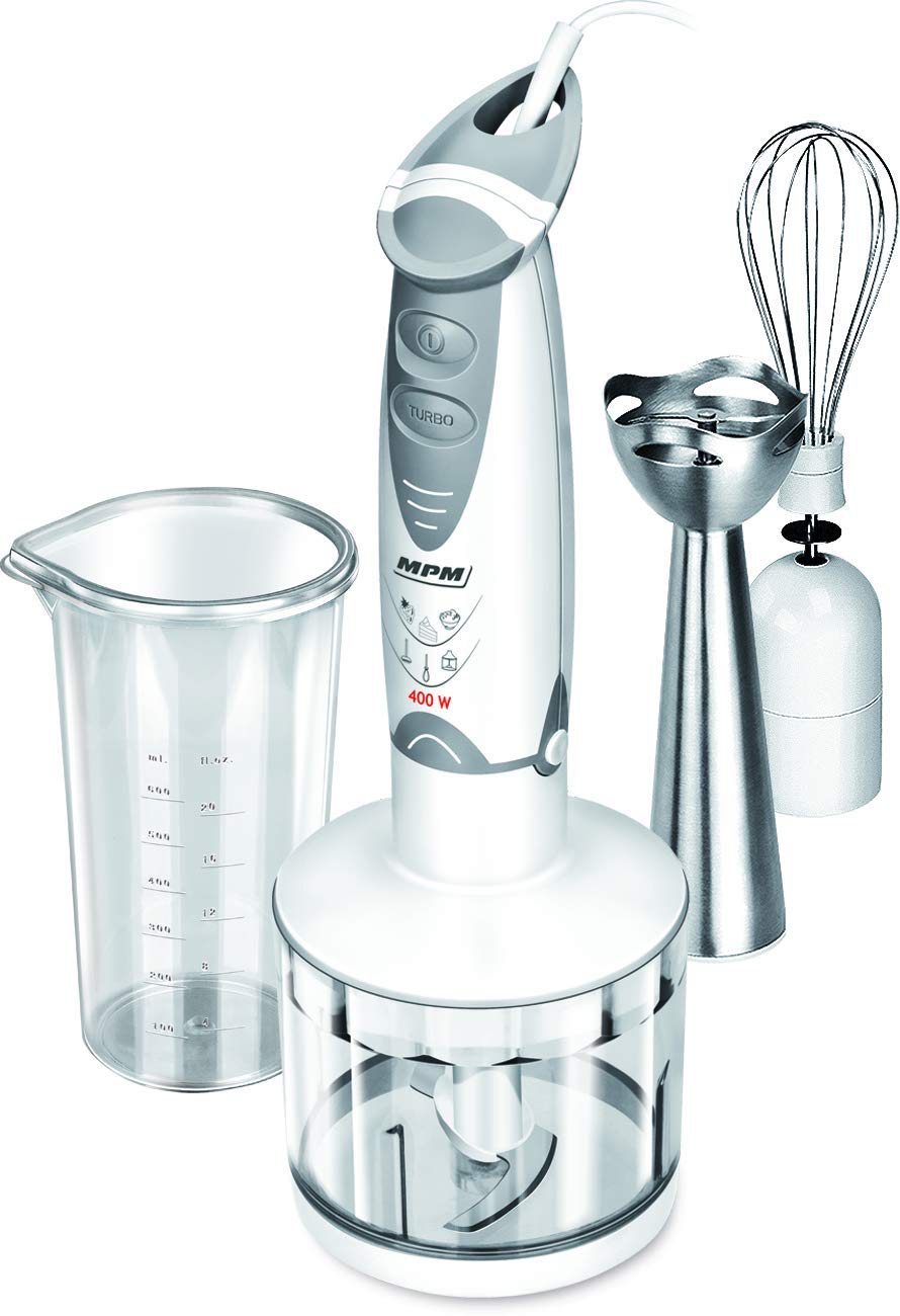 MPM MBL-03 Frullatore Immersione 400W Turbo Acciaio