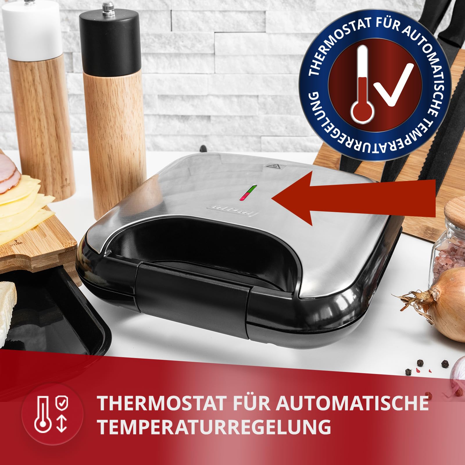 MPM MOP-19M tostiera sandwich 2 posti 750W inox