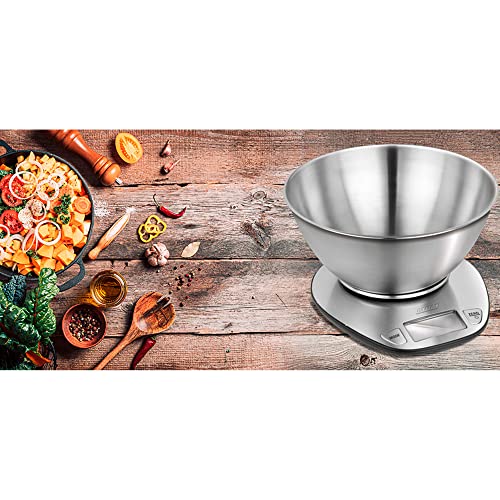 MPM MWK-05M Bilancia Cucina 5Kg Ciotola Inox Tara