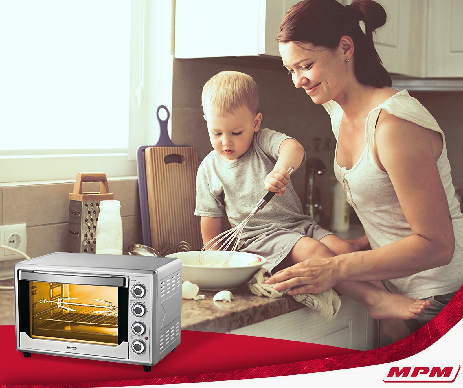 MPM MPE-08/T Fornetto 45L 2000W Girarrosto Acciaio